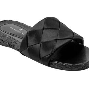 Bandolino Slide Sandals Women's Size 9 DEEDEE 2 Black NEW NIB Quilted Satin
